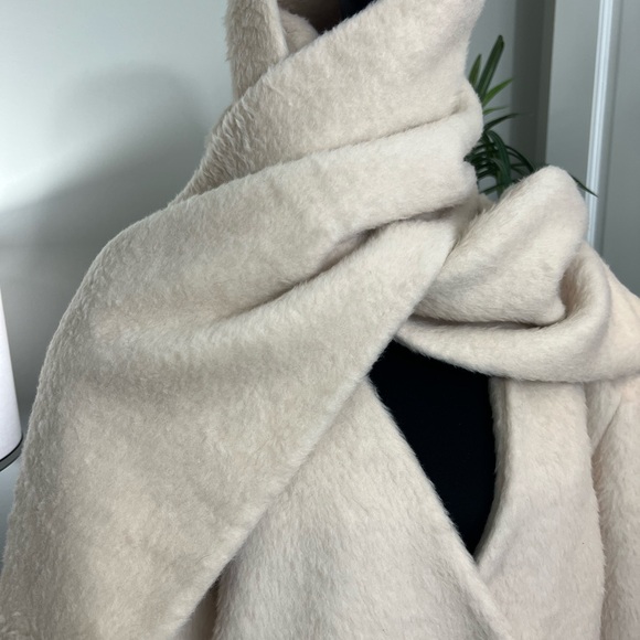 NWT Nasty Gal Oversized Wool Blend Scarf Coat Neutral Color Women Size XL - Picture 9 of 12
